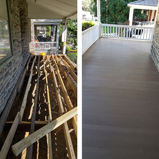 Front Porch Rebuild in Narberth PA